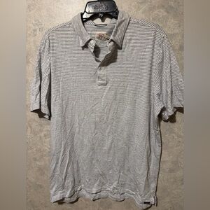 Faherty Men's Movement Polo with Gray Striped Large